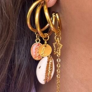 Boucles d'oreilles CLAUDIE blanc, rose