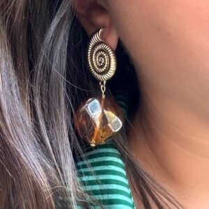 Boucles d'oreilles AQUATA marron