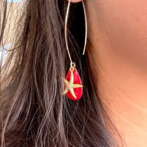 Boucles d'oreilles SIRENE rouge