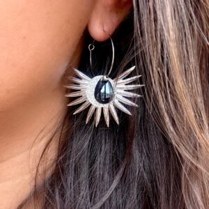 Boucles d'oreilles AUBEPINE noir