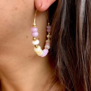 Boucles d'oreilles FAUSTINE mauve