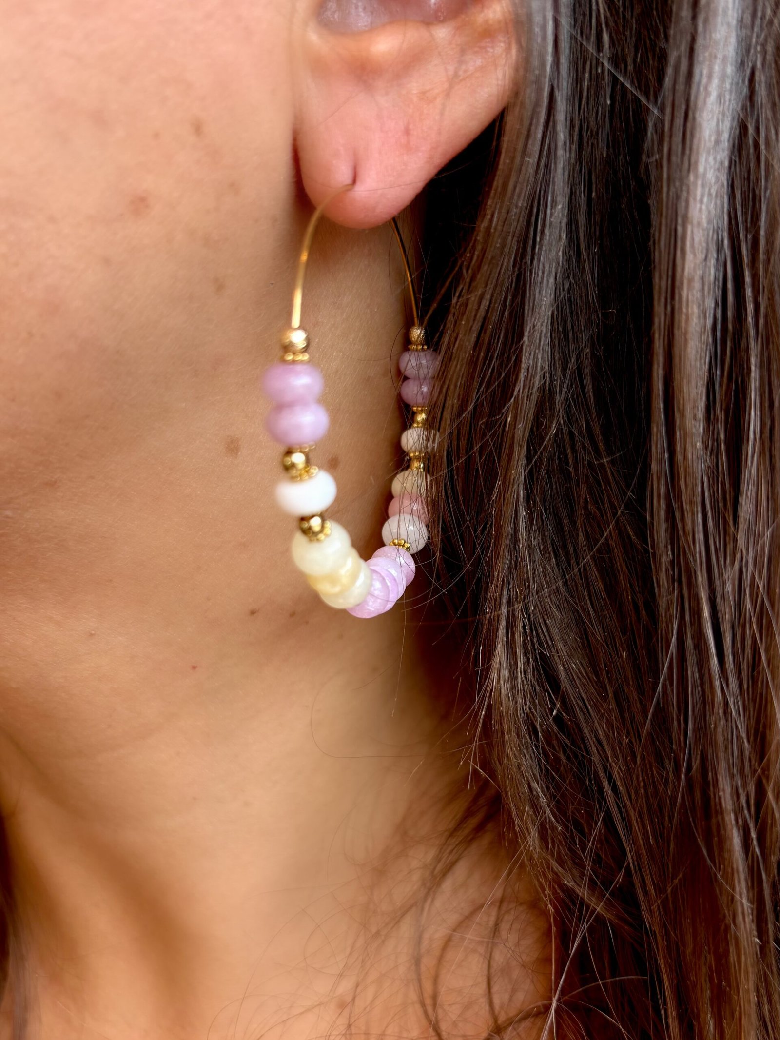 Boucles d'oreilles FAUSTINE mauve