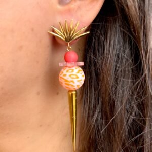 Boucles d'oreilles MOON rose, orange