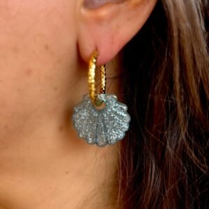 Boucles d'oreilles ARIEL bleu gris
