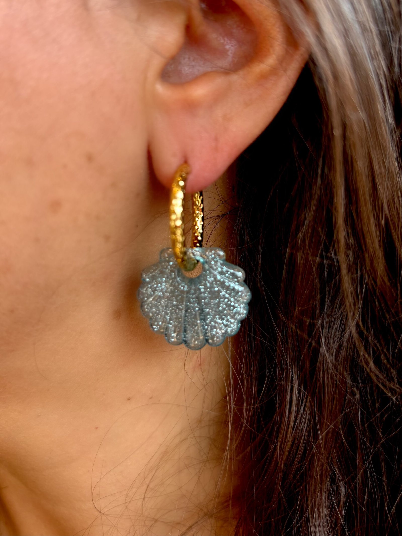 Boucles d'oreilles ARIEL bleu gris