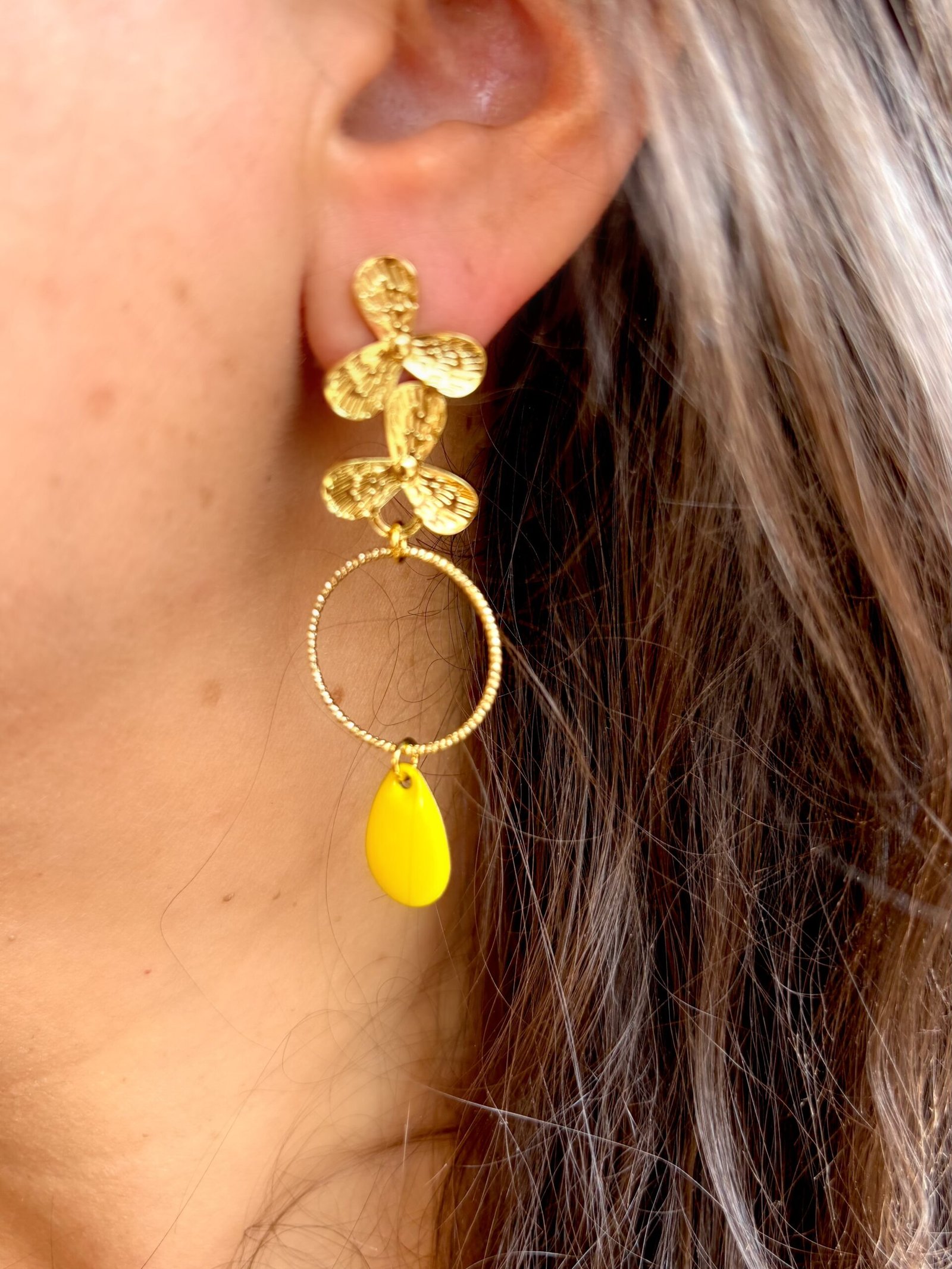 Boucles d'oreilles CAMILLE jaune – Image 2