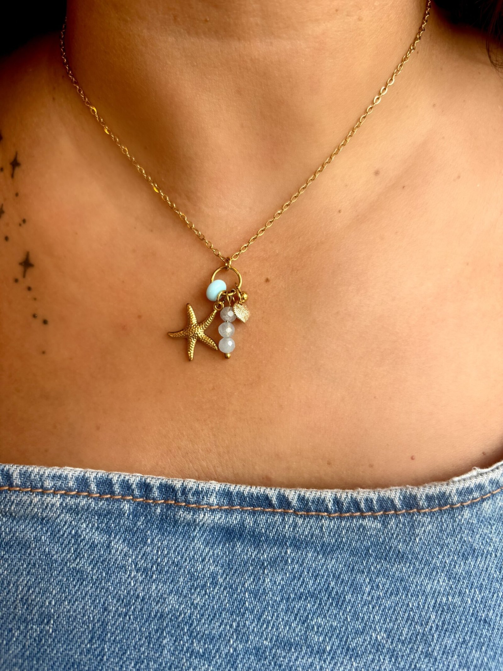 Collier CECILIA bleu ciel – Image 3