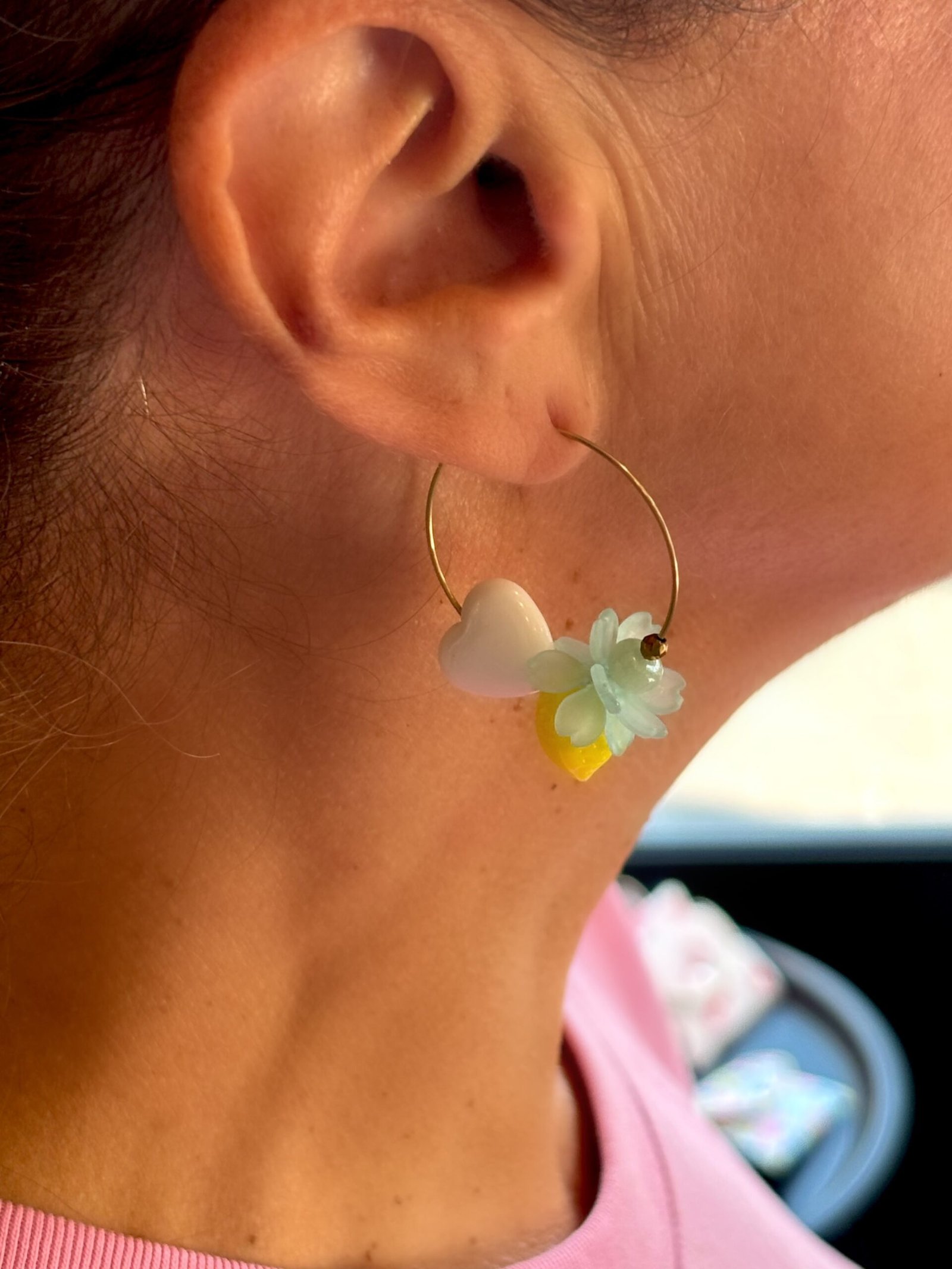 Boucles d'oreilles JULIA vert d'eau, jaune – Image 3