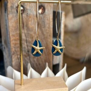 Boucles d'oreilles SIRENE bleu orage