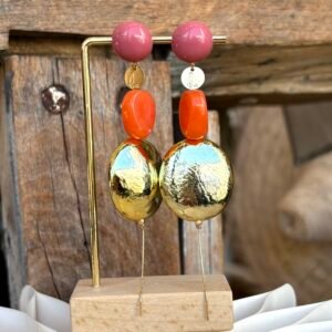 Boucles d'oreilles HILDA rose, orange