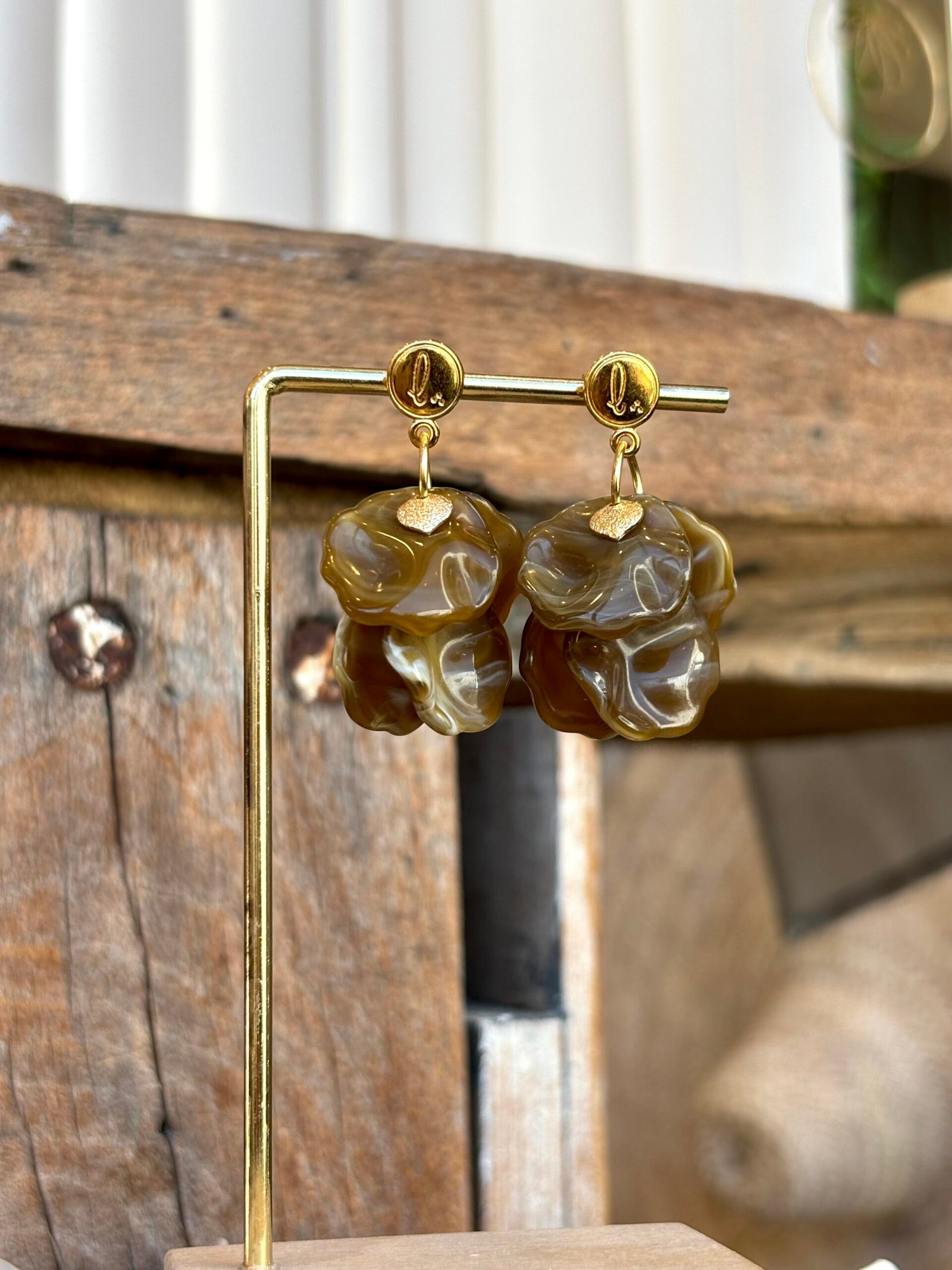 Boucles d'oreilles LORENN marron