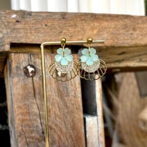 Boucles d'oreilles GINA vert d'eau