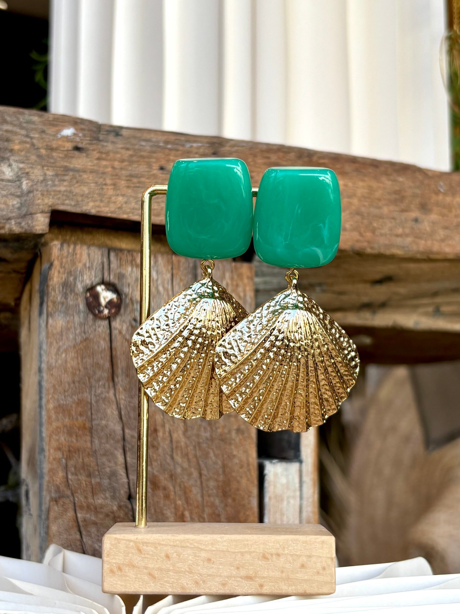 Boucles d'oreilles ANDRINA vert – Image 2