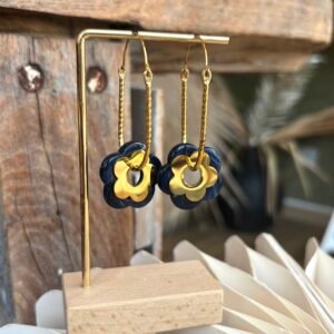 Boucles d'oreilles PLÜM bleu marine