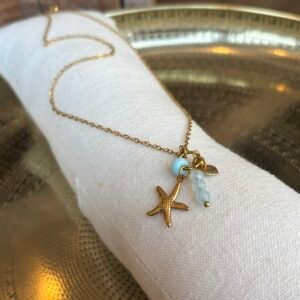Collier CECILIA bleu ciel