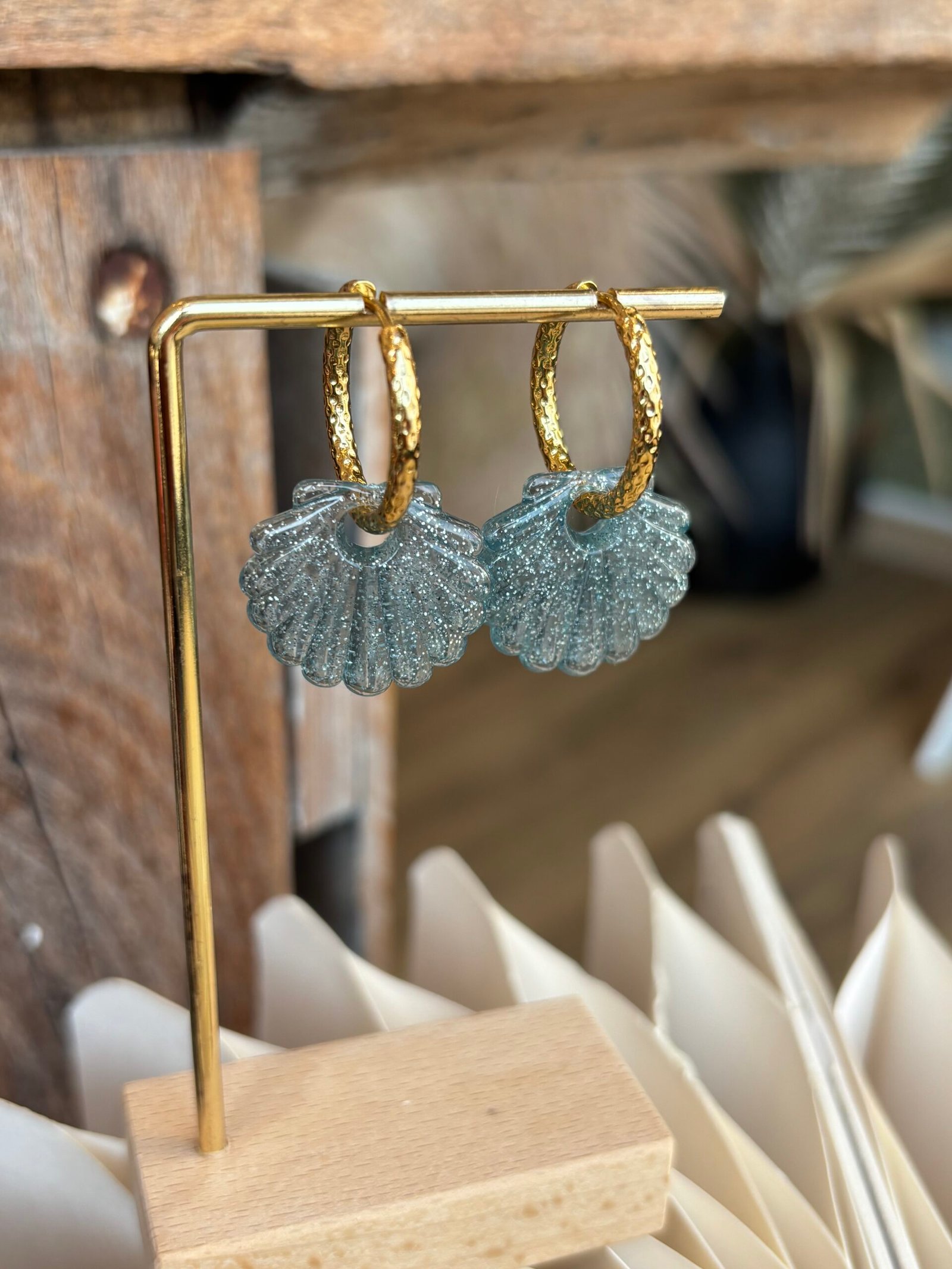 Boucles d'oreilles ARIEL bleu gris – Image 2