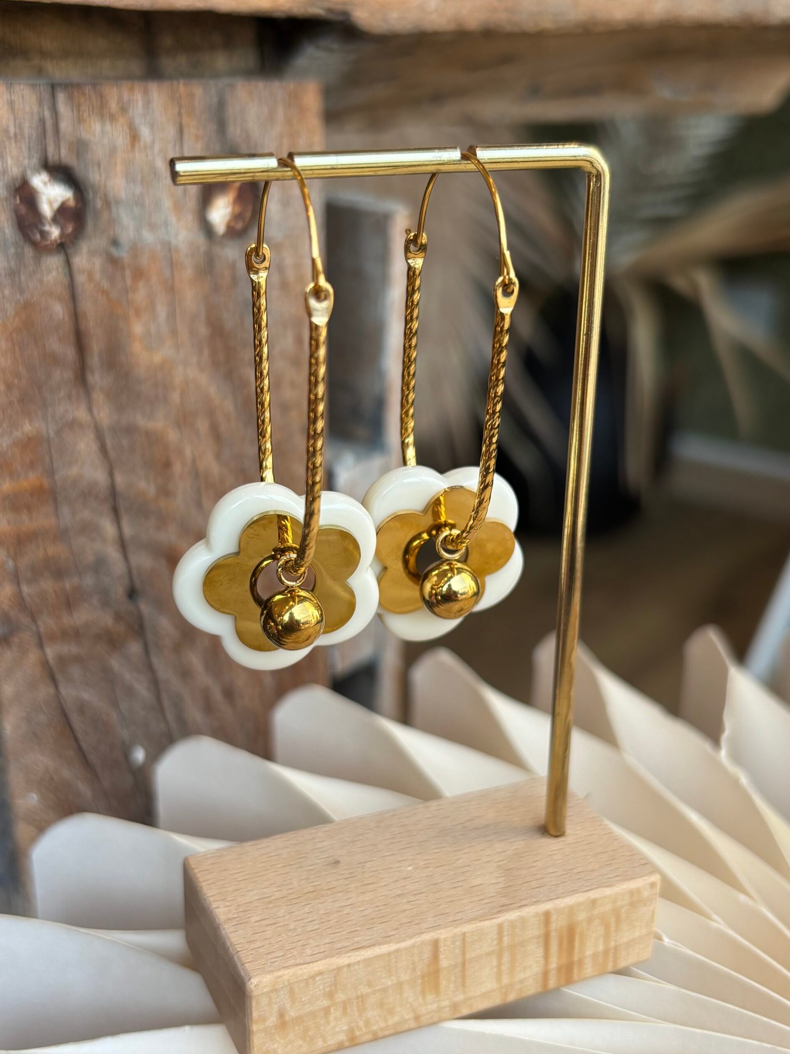 Boucles d'oreilles PLÜM blanc