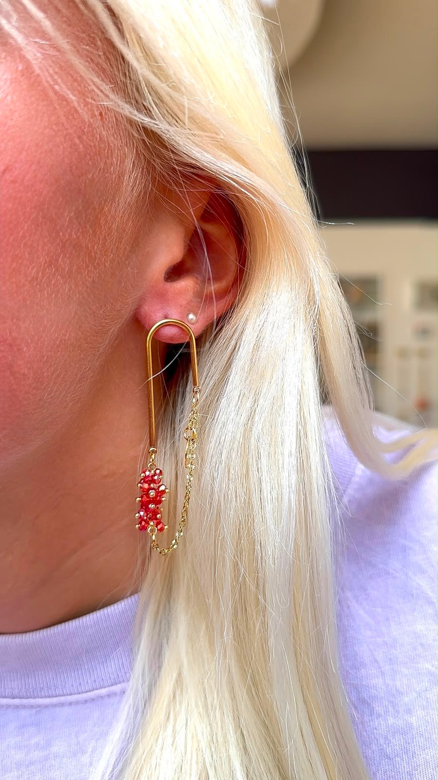 Boucles d'oreilles SCARLETTE rouge