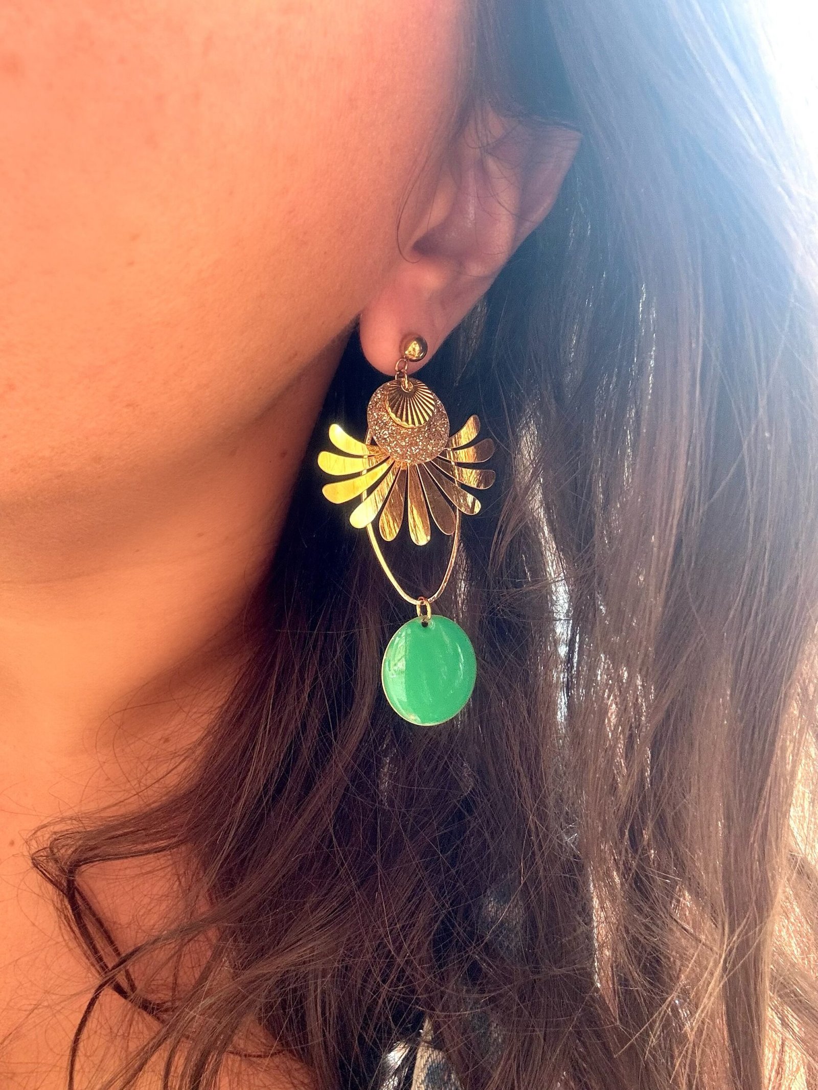 Boucles d'oreilles JADE vert