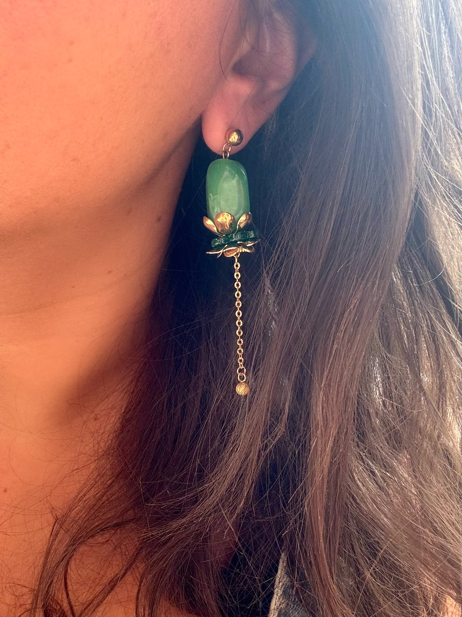 Boucles d'oreilles LINDA vert – Image 2