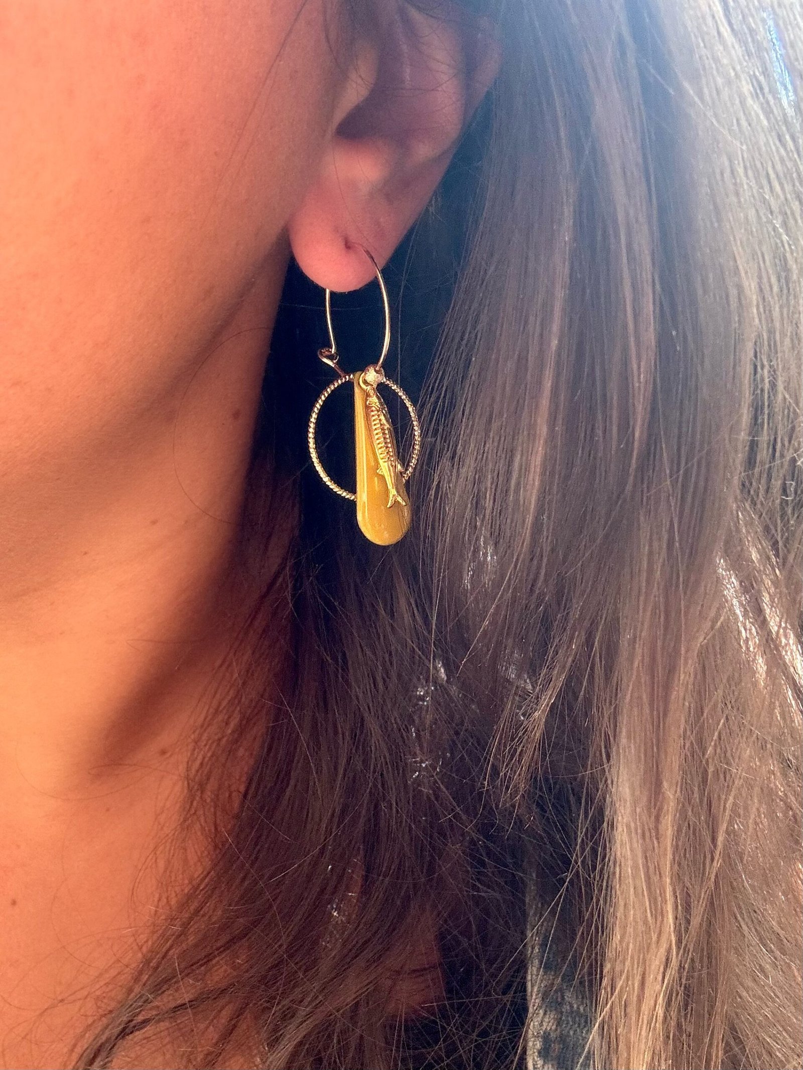Boucles d'oreilles MILIE moutarde