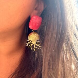 Boucles d'oreilles ANDRINA rouge