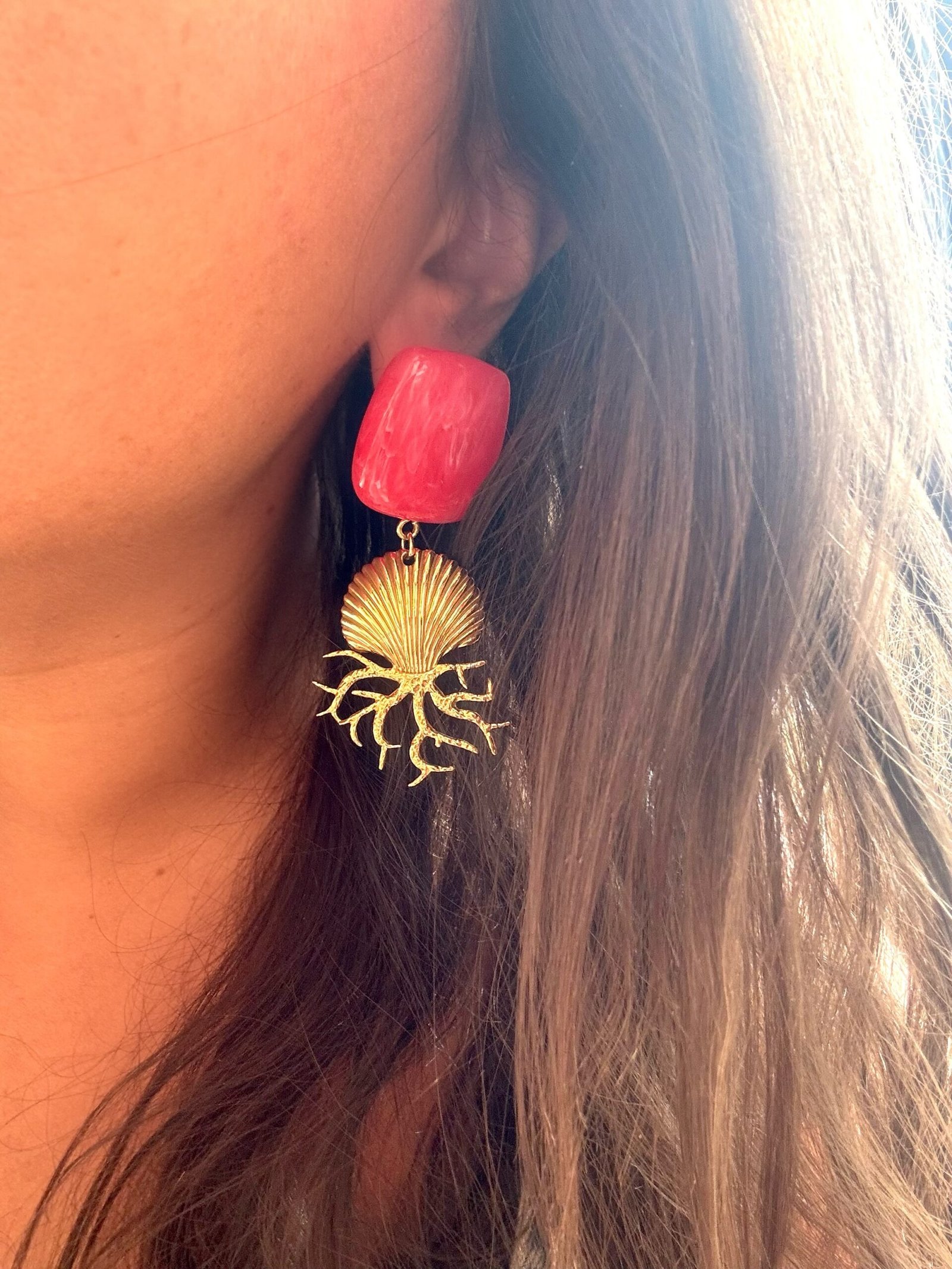 Boucles d'oreilles ANDRINA rouge