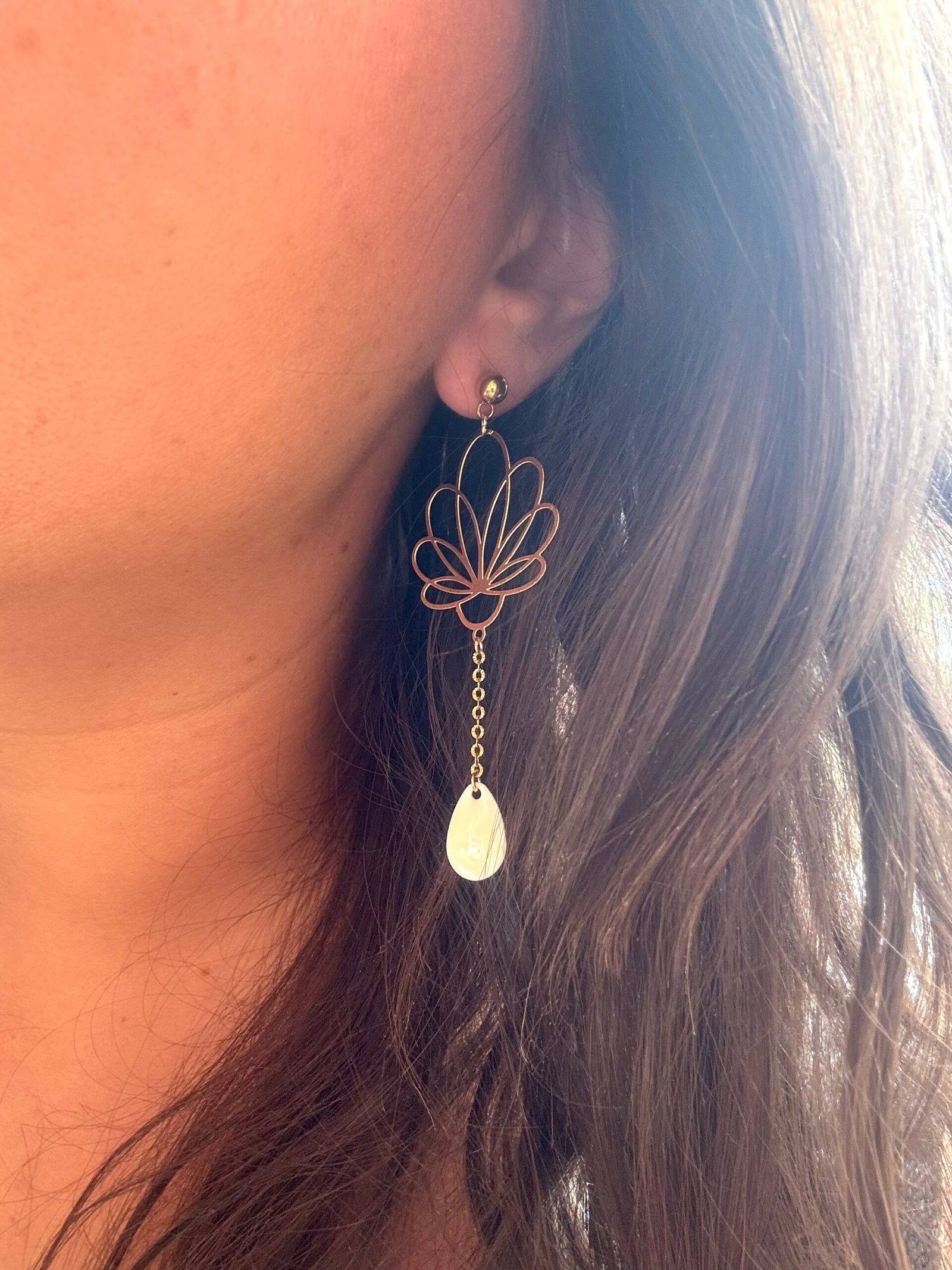 Boucles d'oreilles FLORA blanc – Image 2