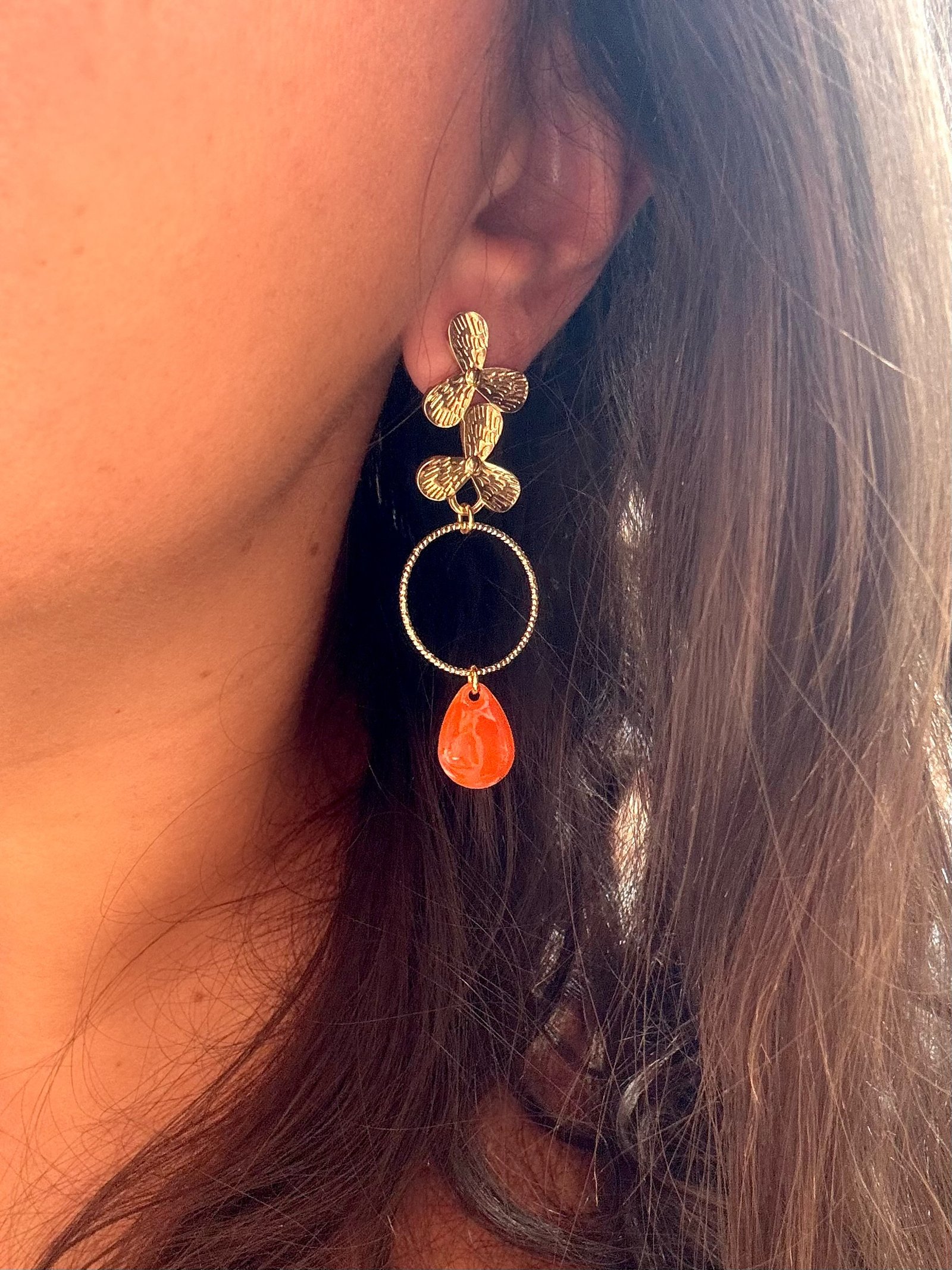Boucles d'oreilles CAMILLE orange