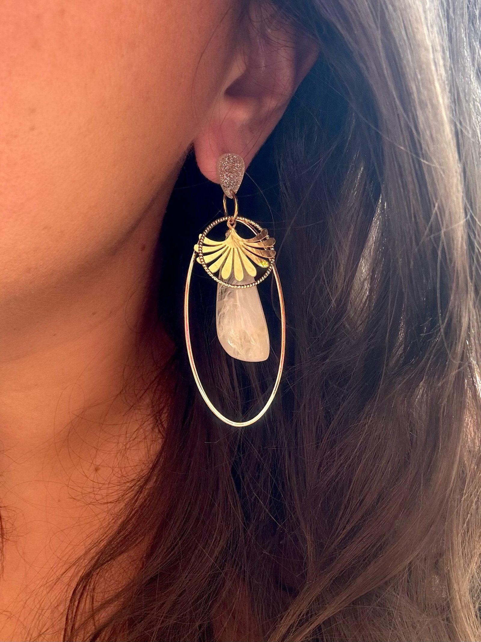 Boucles d'oreilles JAYA blanc