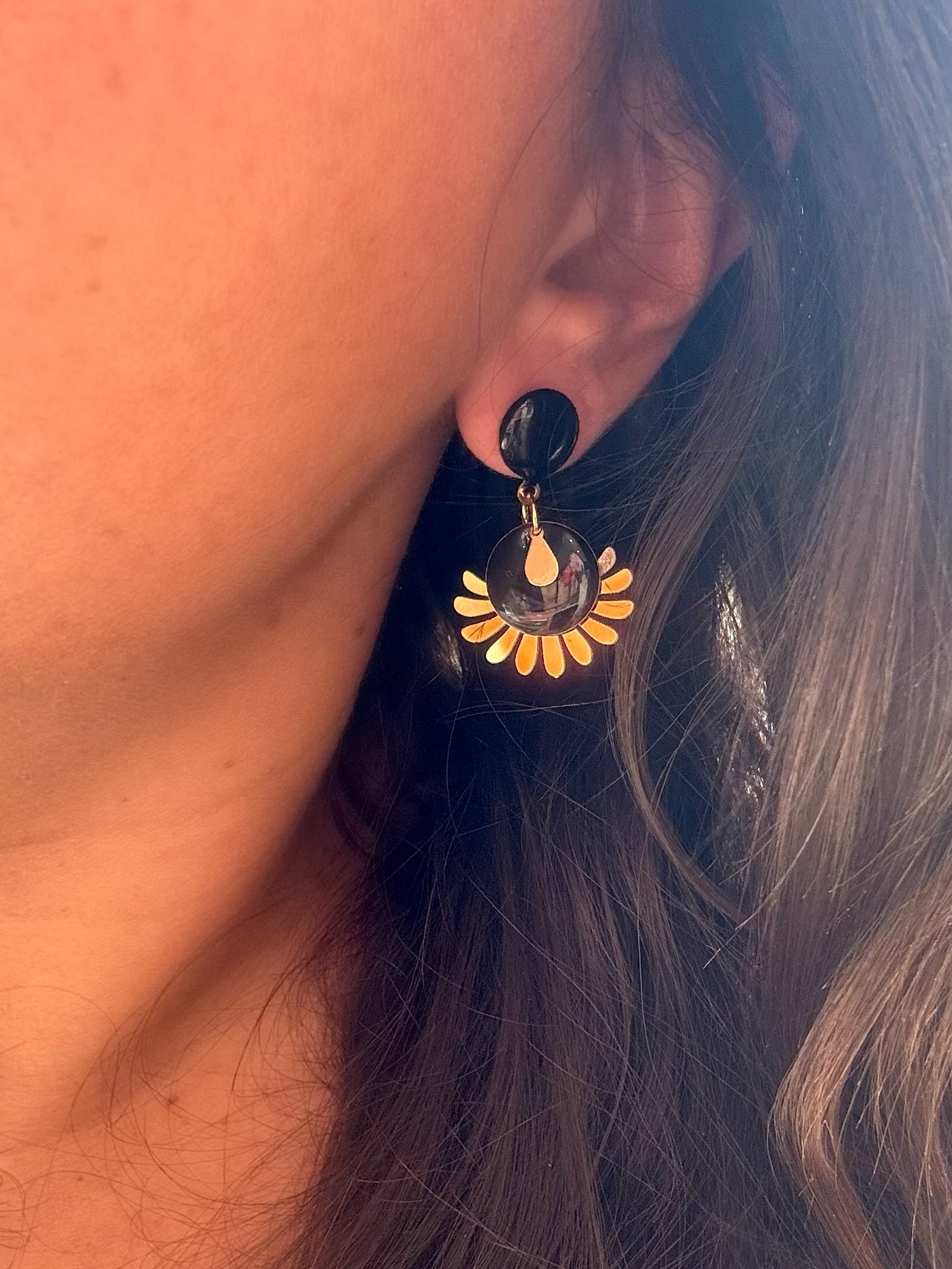 Boucles d'oreilles CORINNE noir