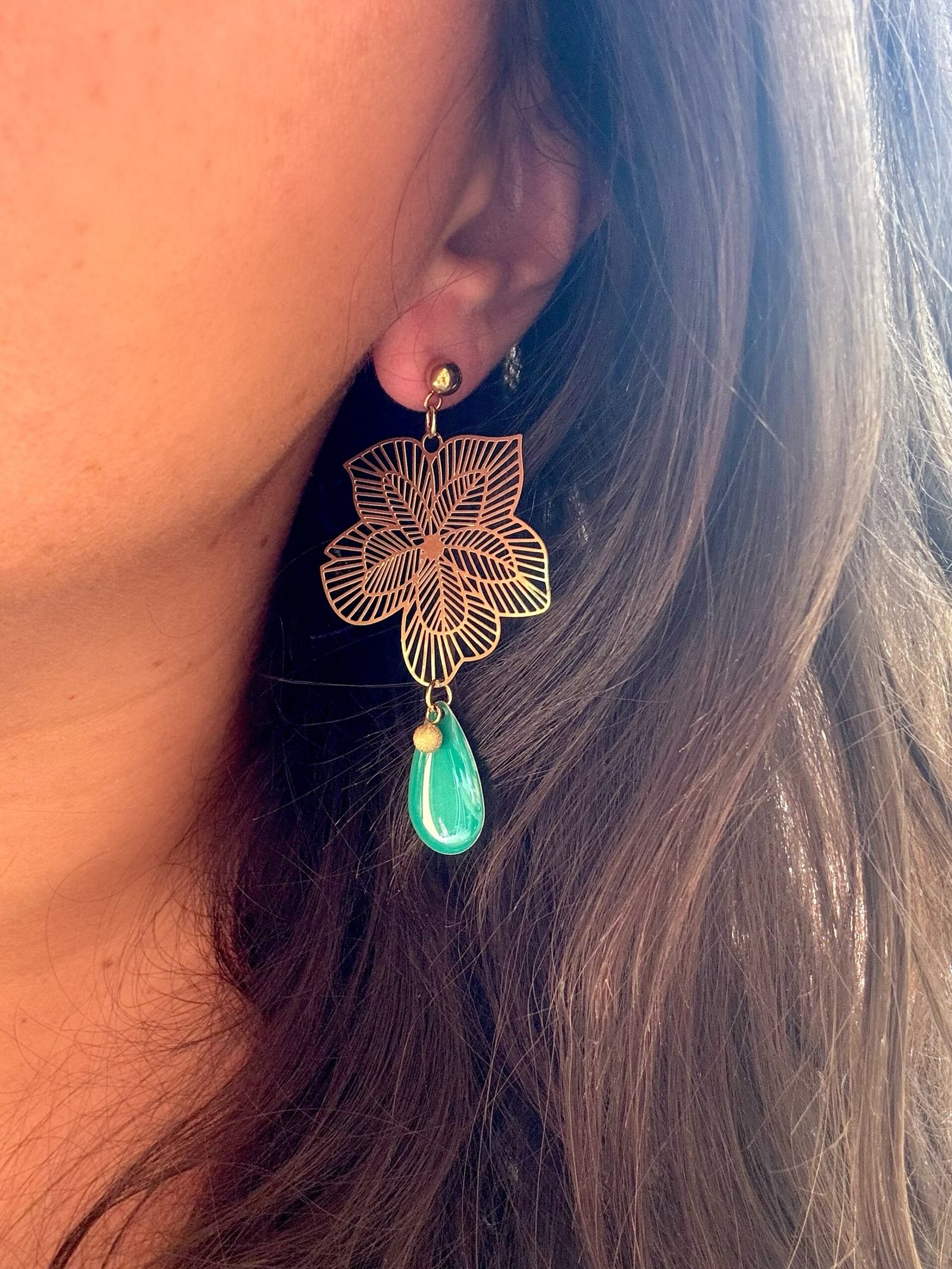 Boucles d'oreilles SALILA vert – Image 2
