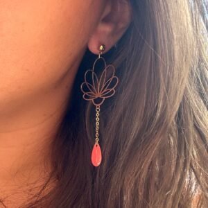 Boucles d'oreilles FLORA rose