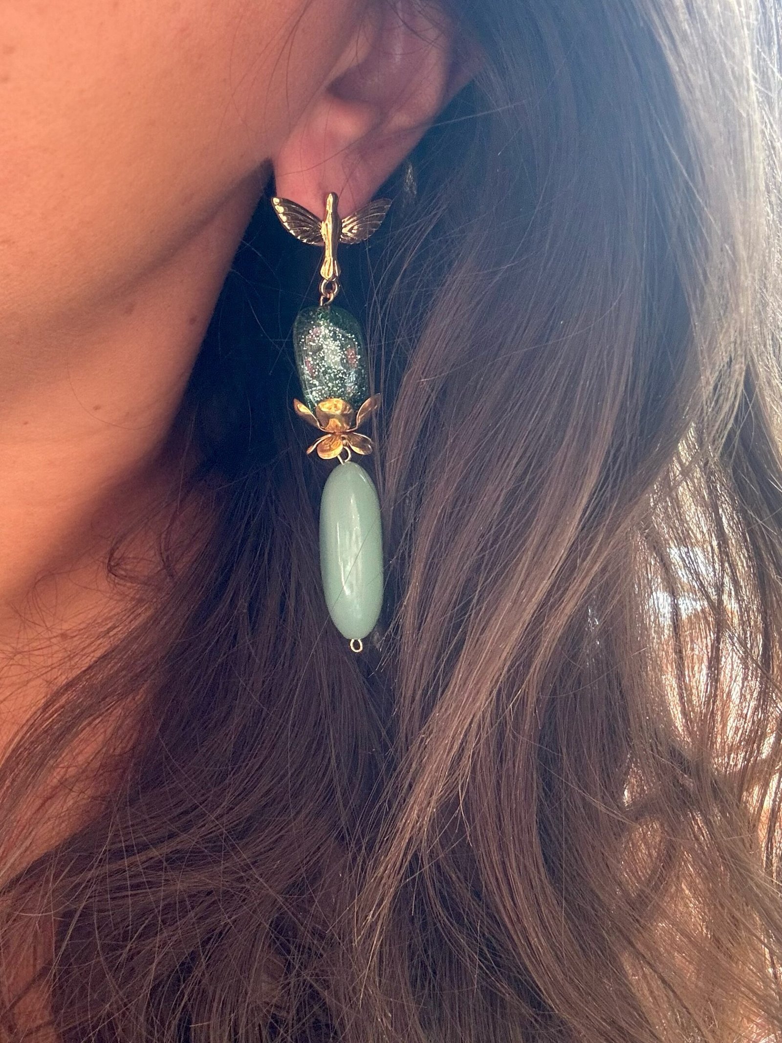 Boucles d'oreilles JODIE vert