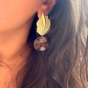 Boucles d'oreilles MANUELLA marron