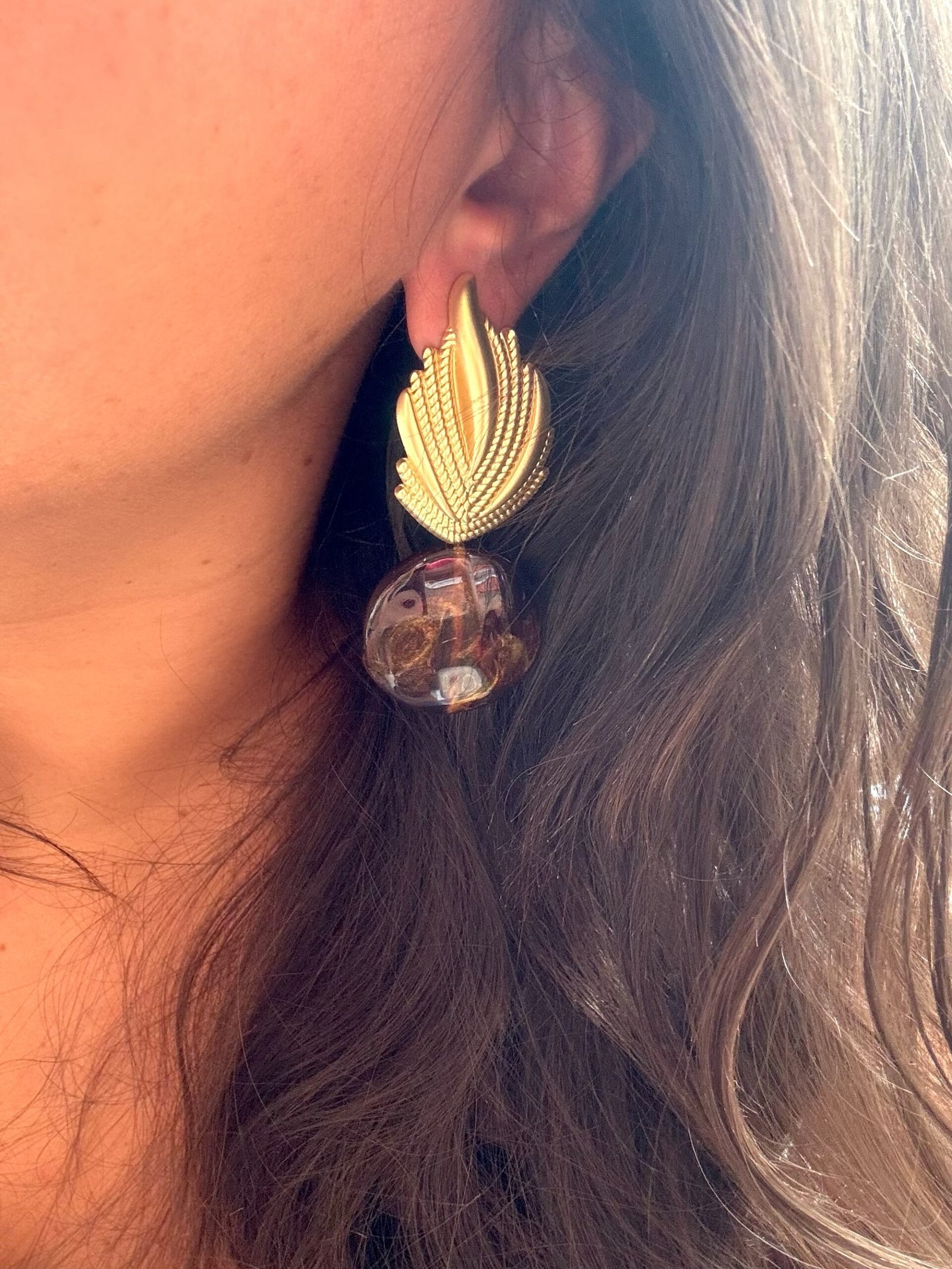 Boucles d'oreilles MANUELLA marron