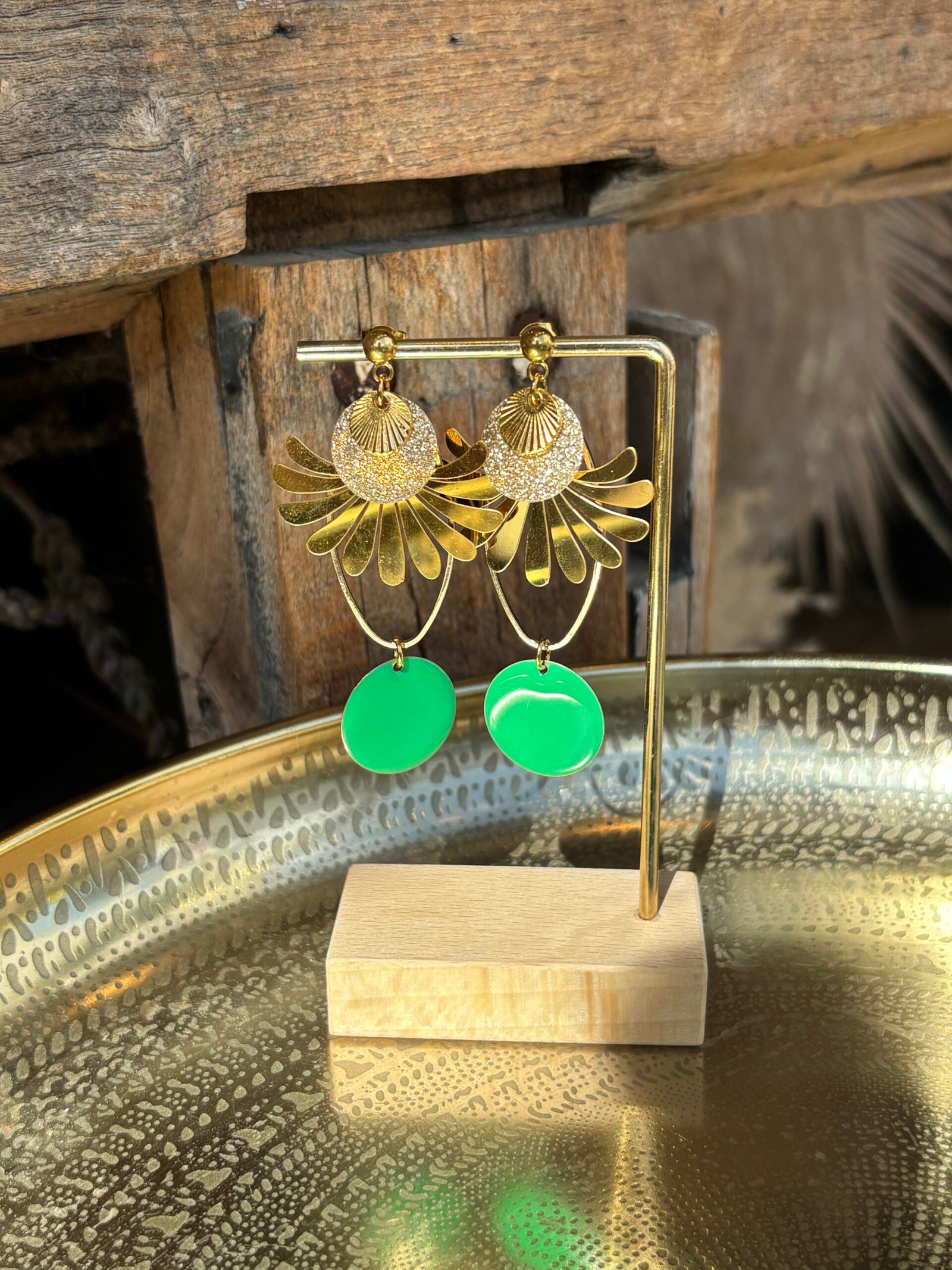 Boucles d'oreilles JADE vert – Image 2