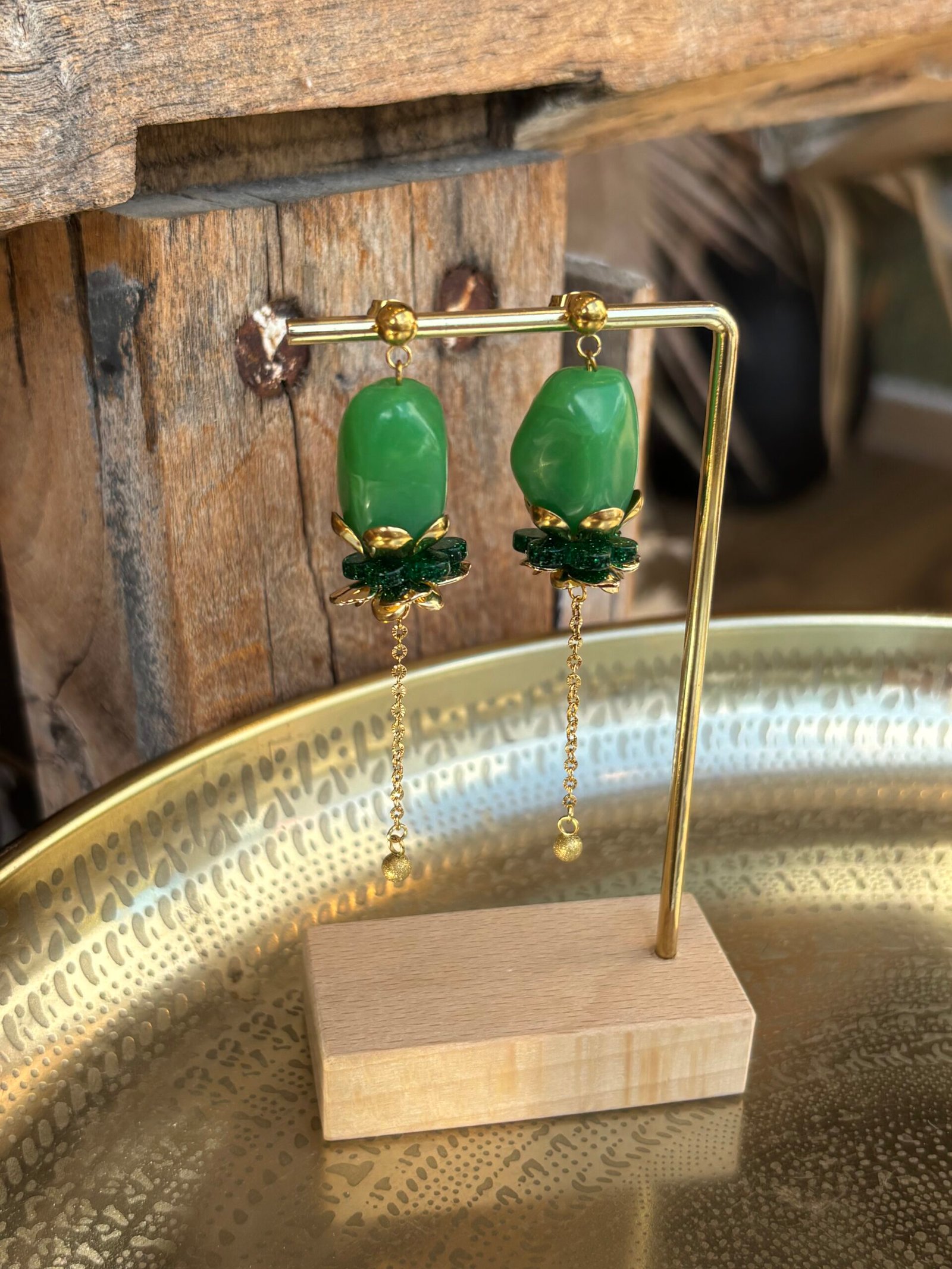 Boucles d'oreilles LINDA vert