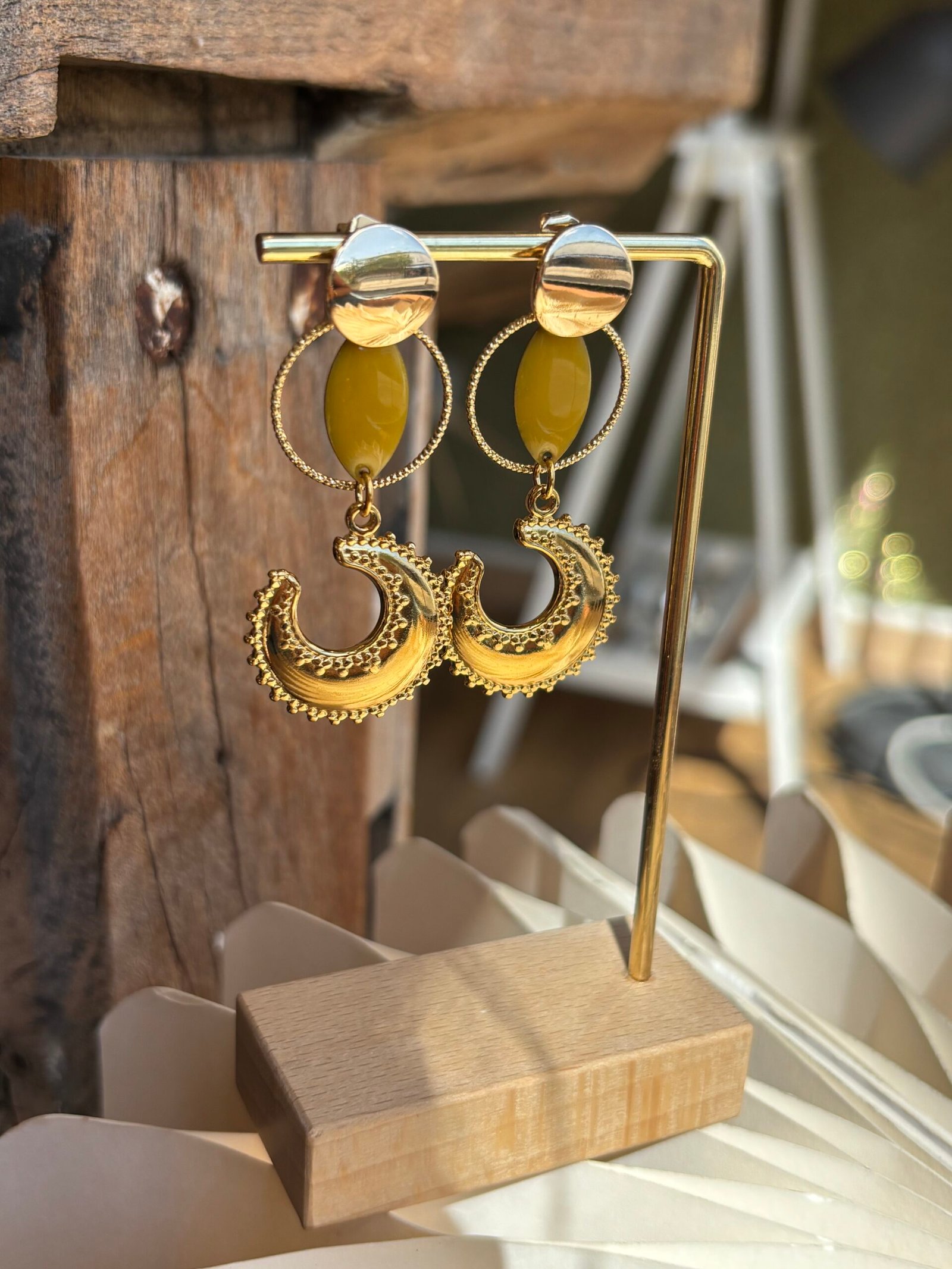 Boucles d'oreilles DAYA moutarde