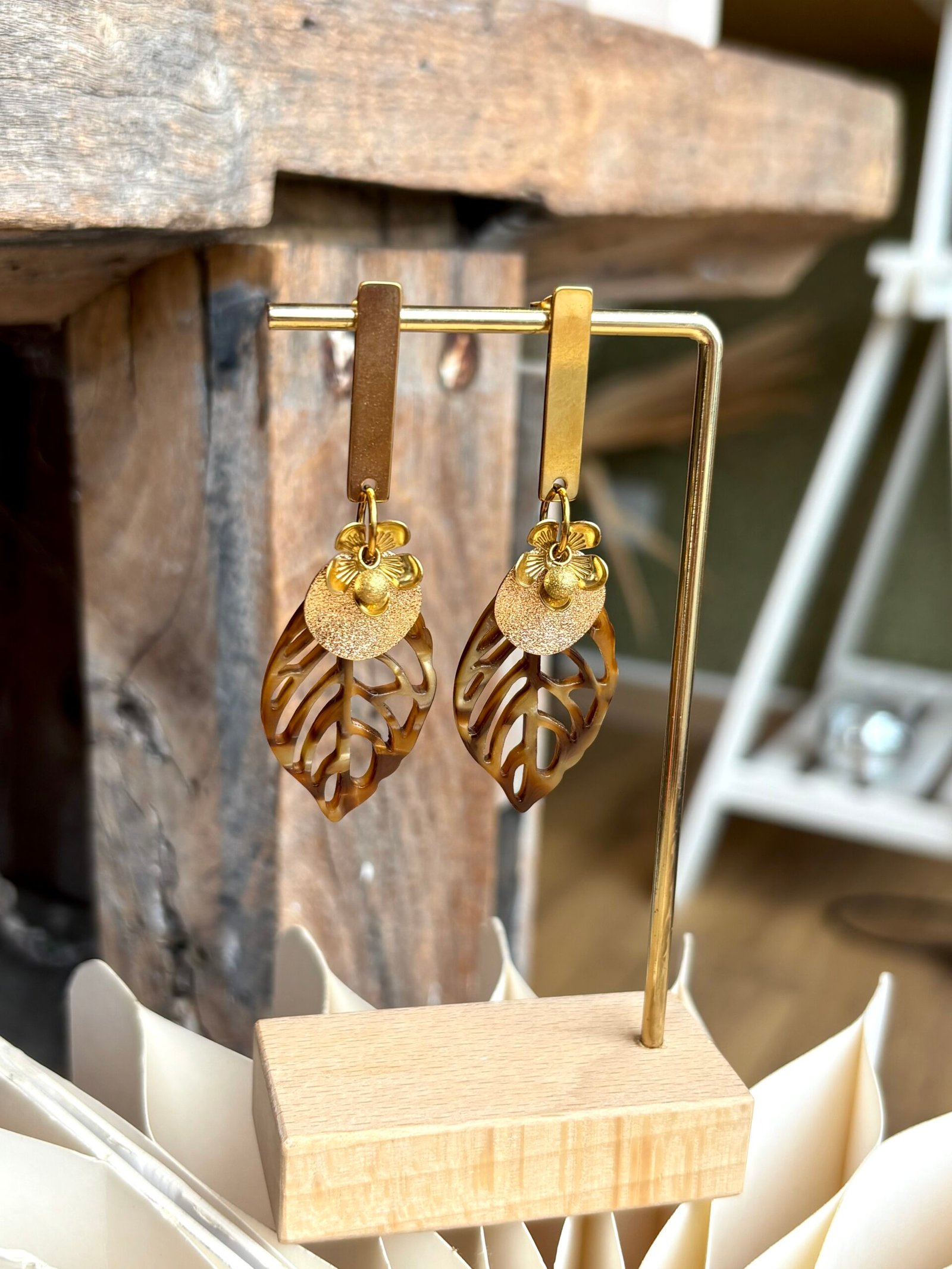 Boucles d'oreilles COLINE marron