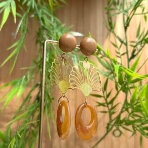 Boucles d'oreilles BRIDGET marron