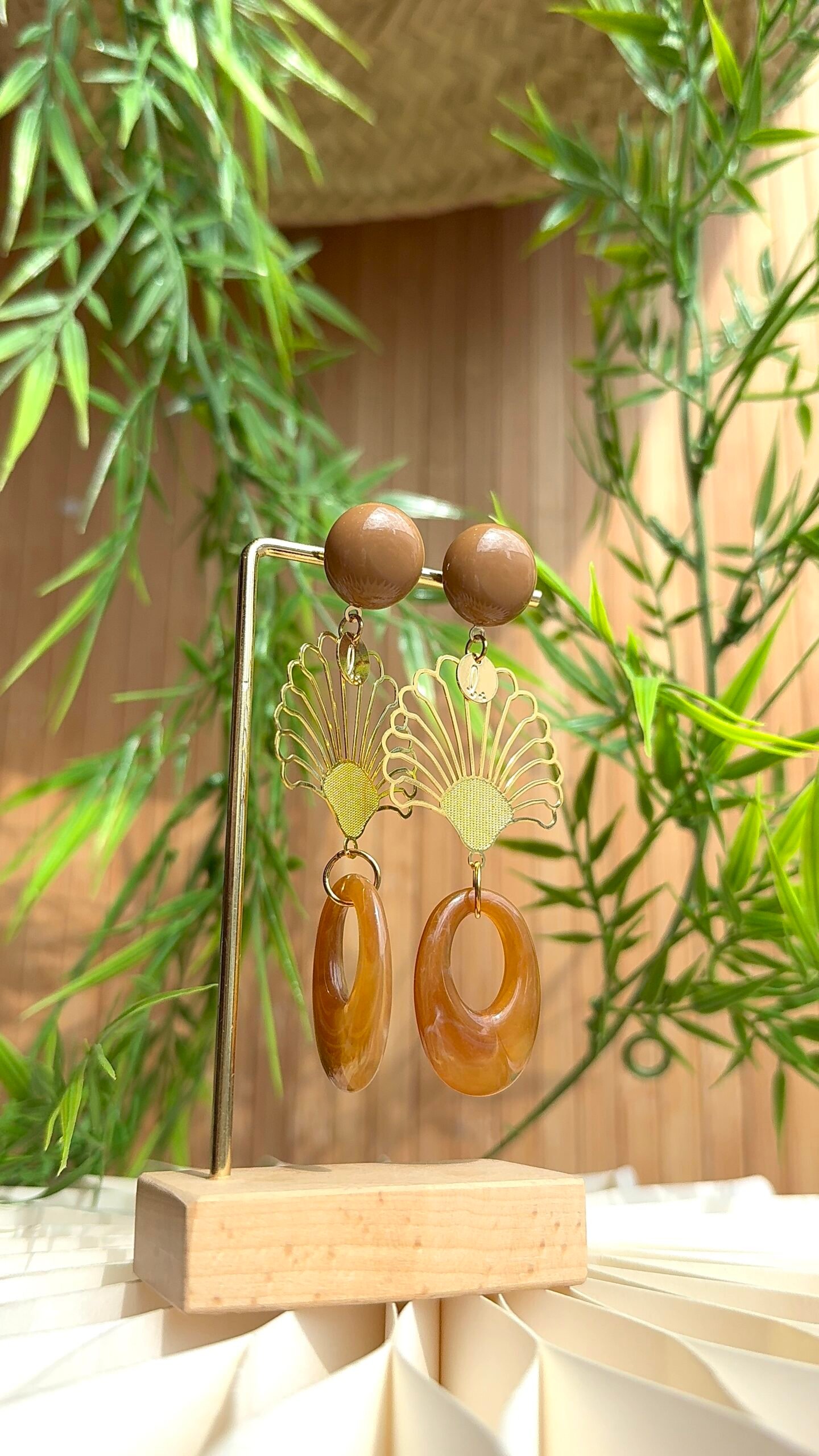 Boucles d'oreilles BRIDGET marron