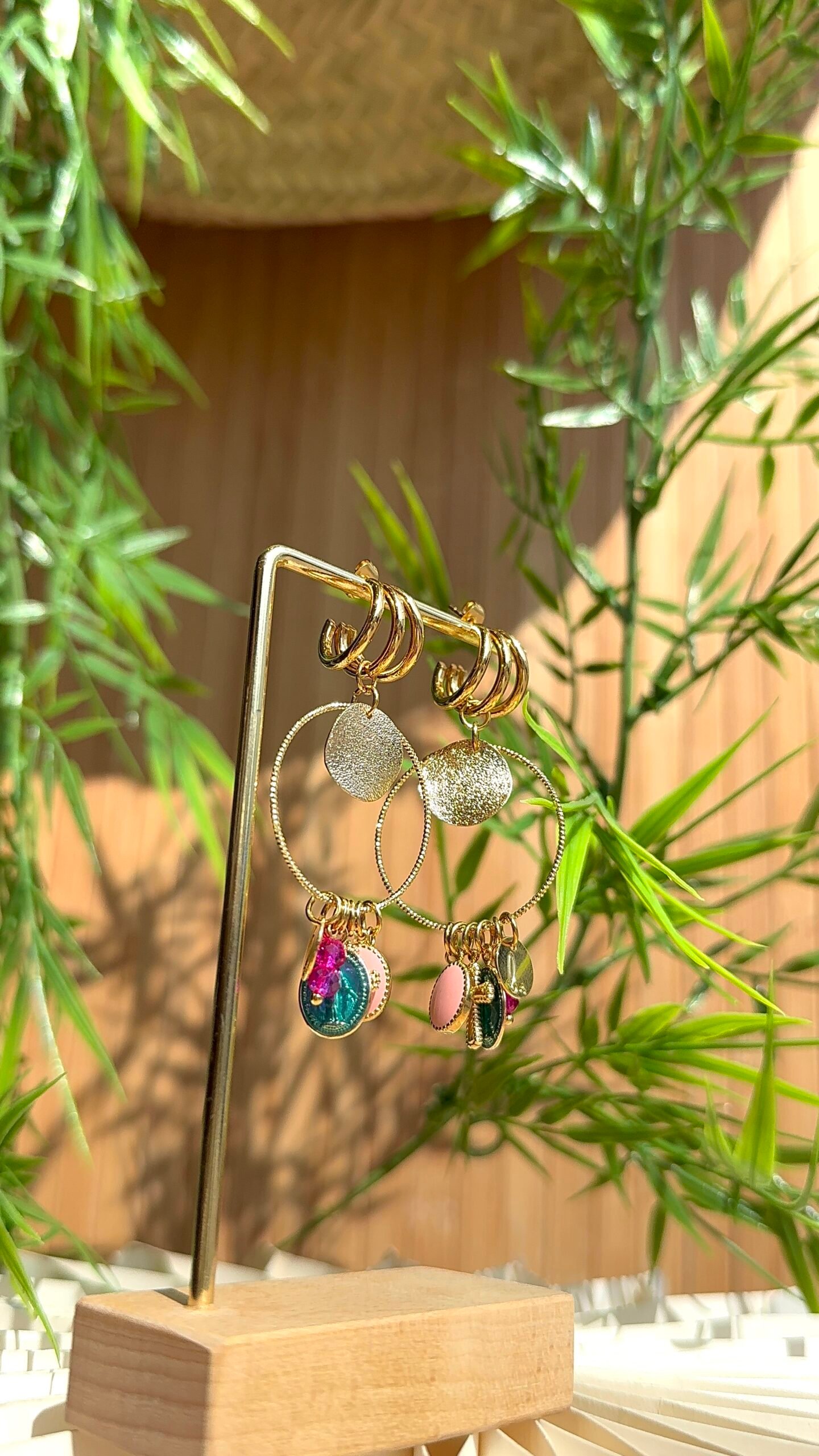 Boucles d'oreilles CARMEN turquoise, rose – Image 2
