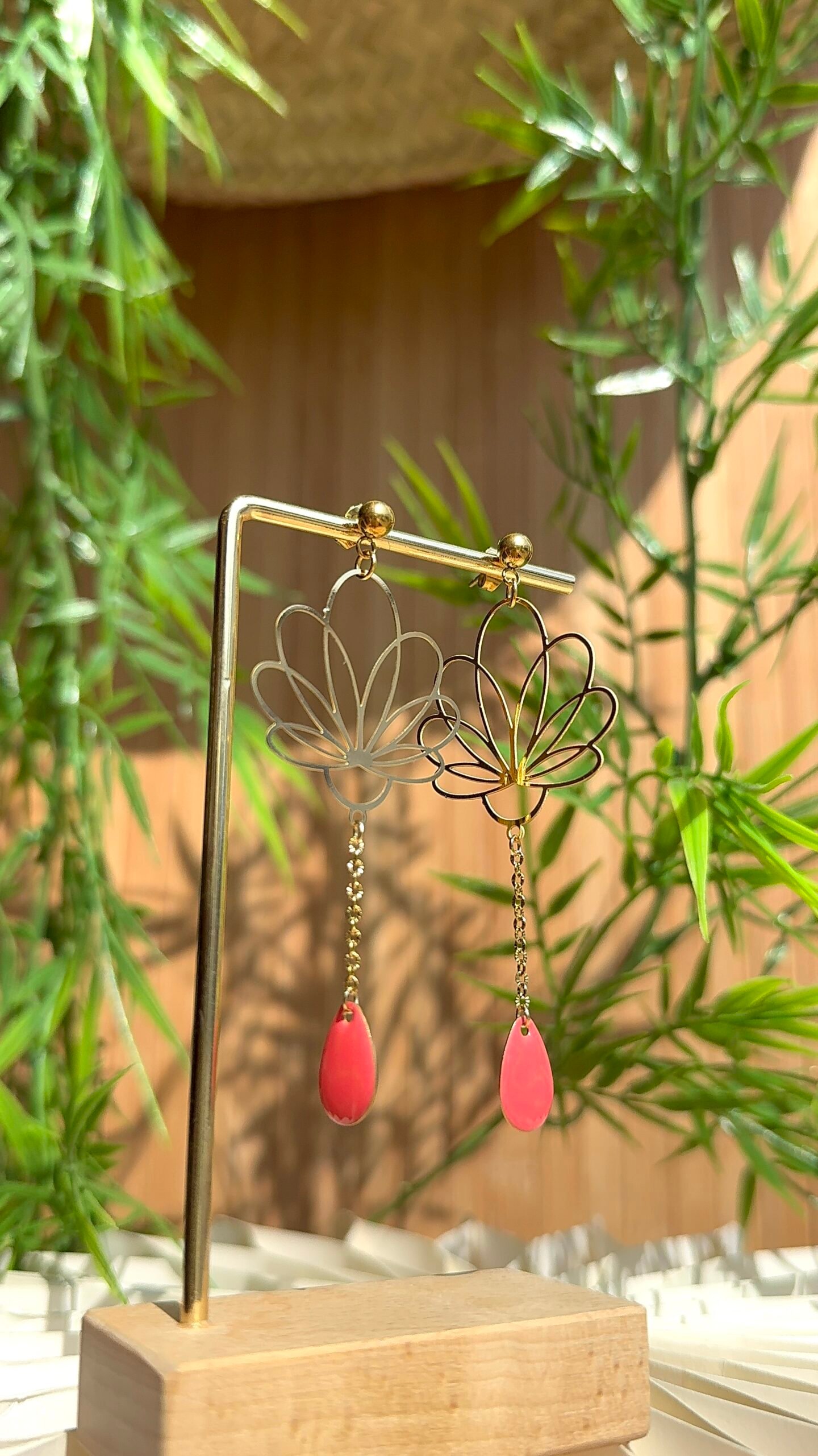 Boucles d'oreilles FLORA rose – Image 2