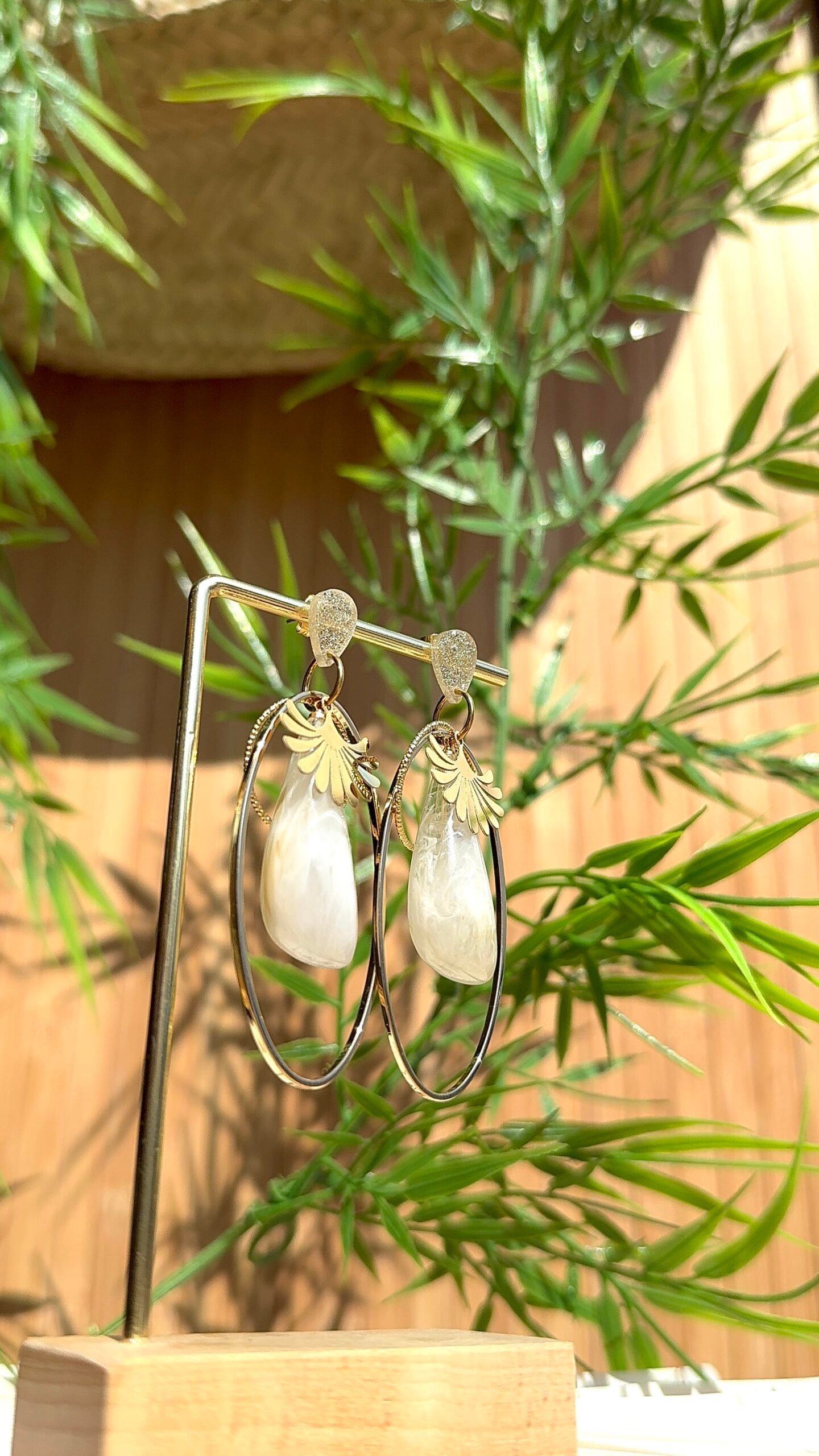 Boucles d'oreilles JAYA blanc – Image 2