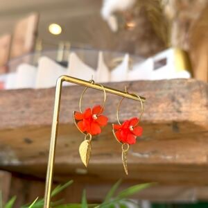 Boucles d'oreilles LIBBIE rouge