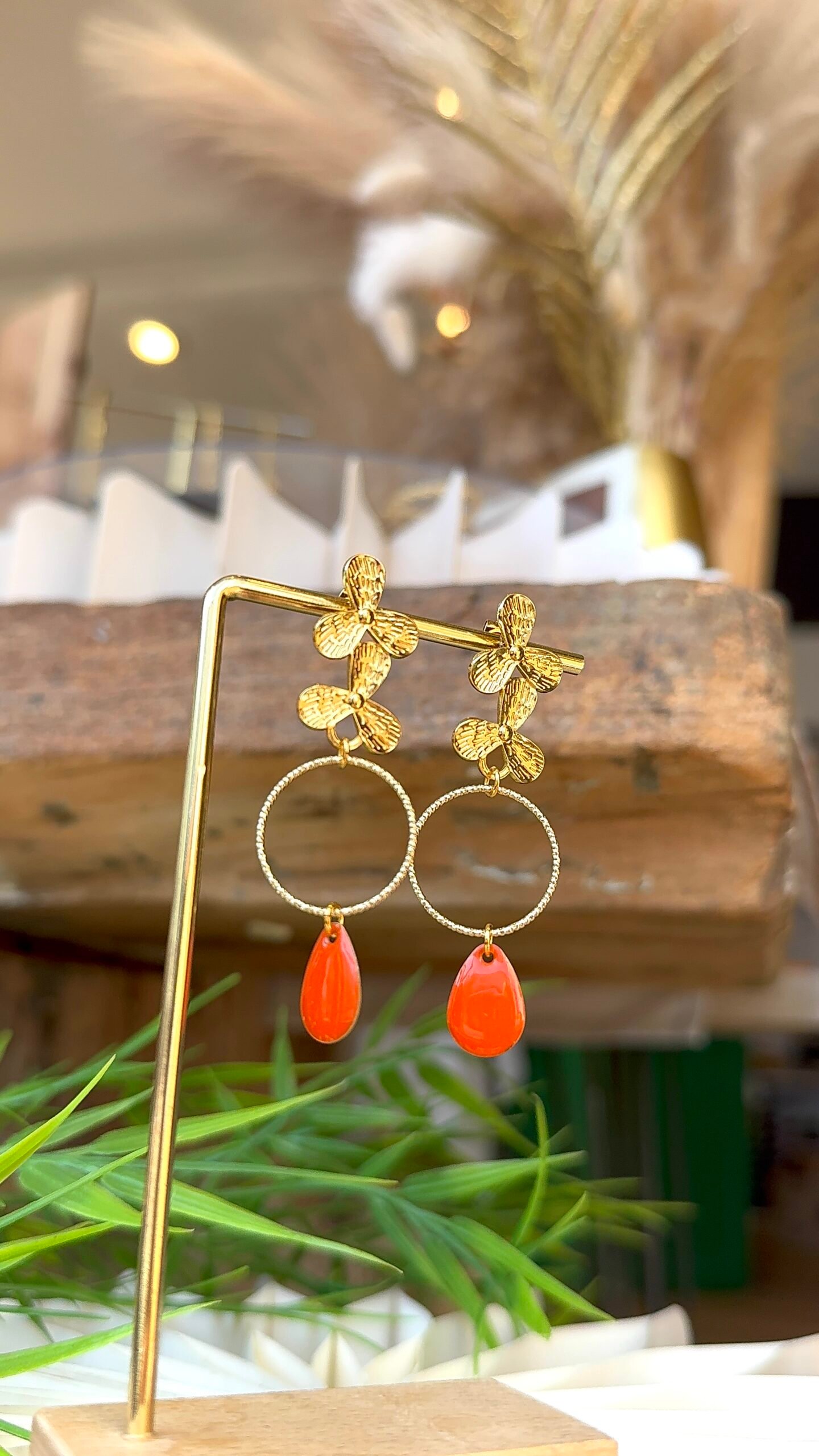 Boucles d'oreilles CAMILLE orange – Image 2