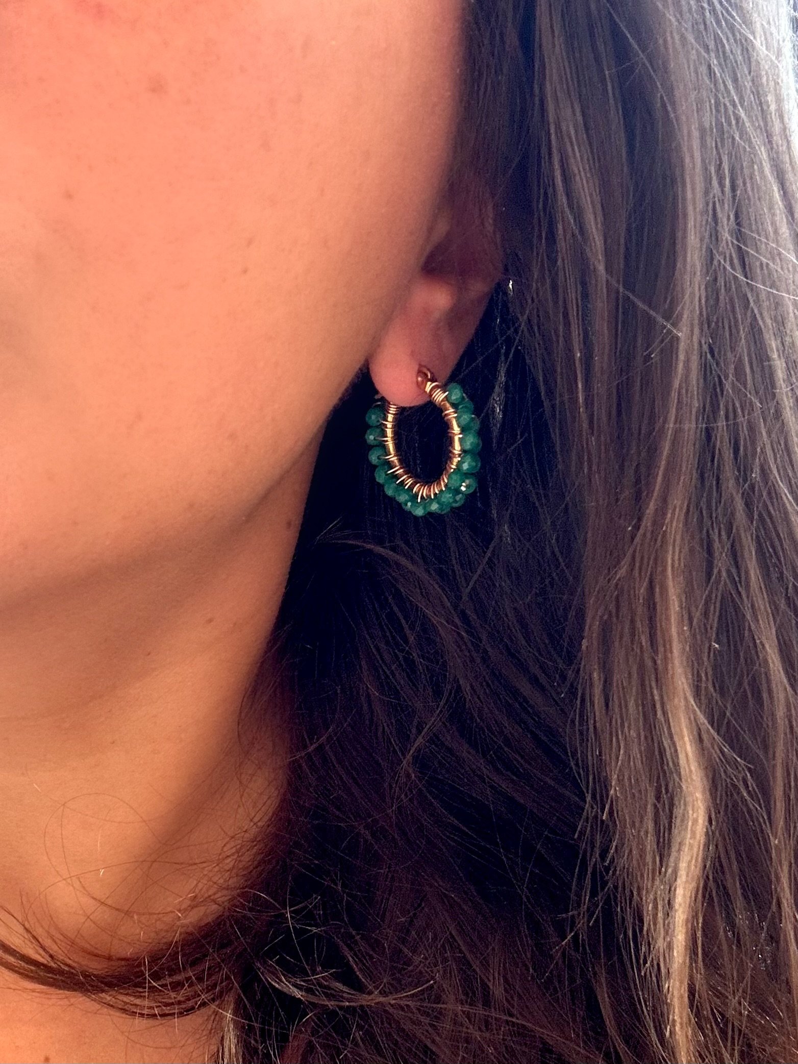 Boucles d'oreilles YAËL vert – Image 2