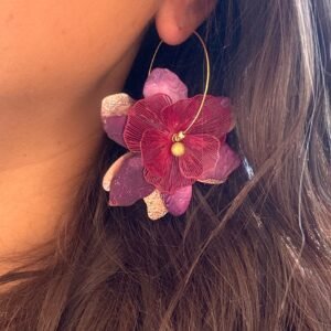 Boucles d'oreilles CECILIA prune