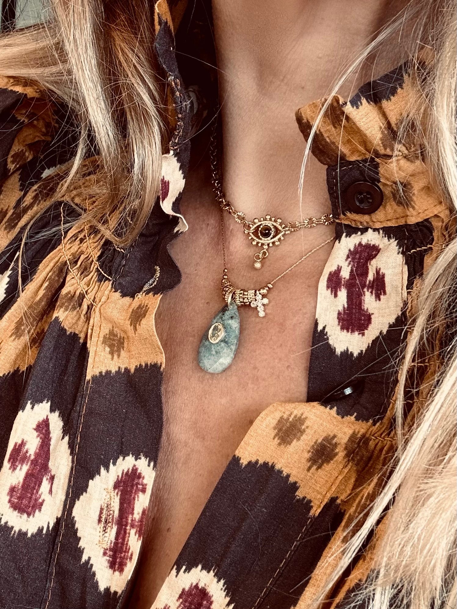 Collier AURORA gris – Image 2